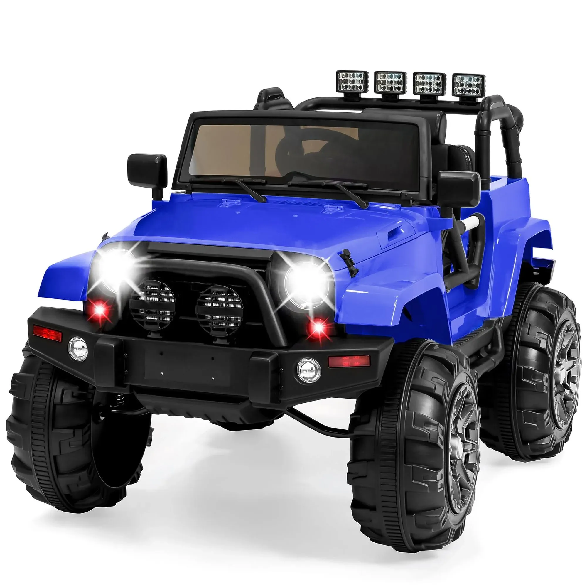 Best Choice Products 12V Kids Ride On Truck Car w/ Remote Control, Spring Suspension, Bluetooth, LED Lights - Black