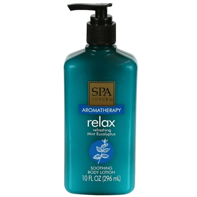 Spa Luxury Relax Aromatherapy Mint Eucalyptus Body Lotion, 10 oz