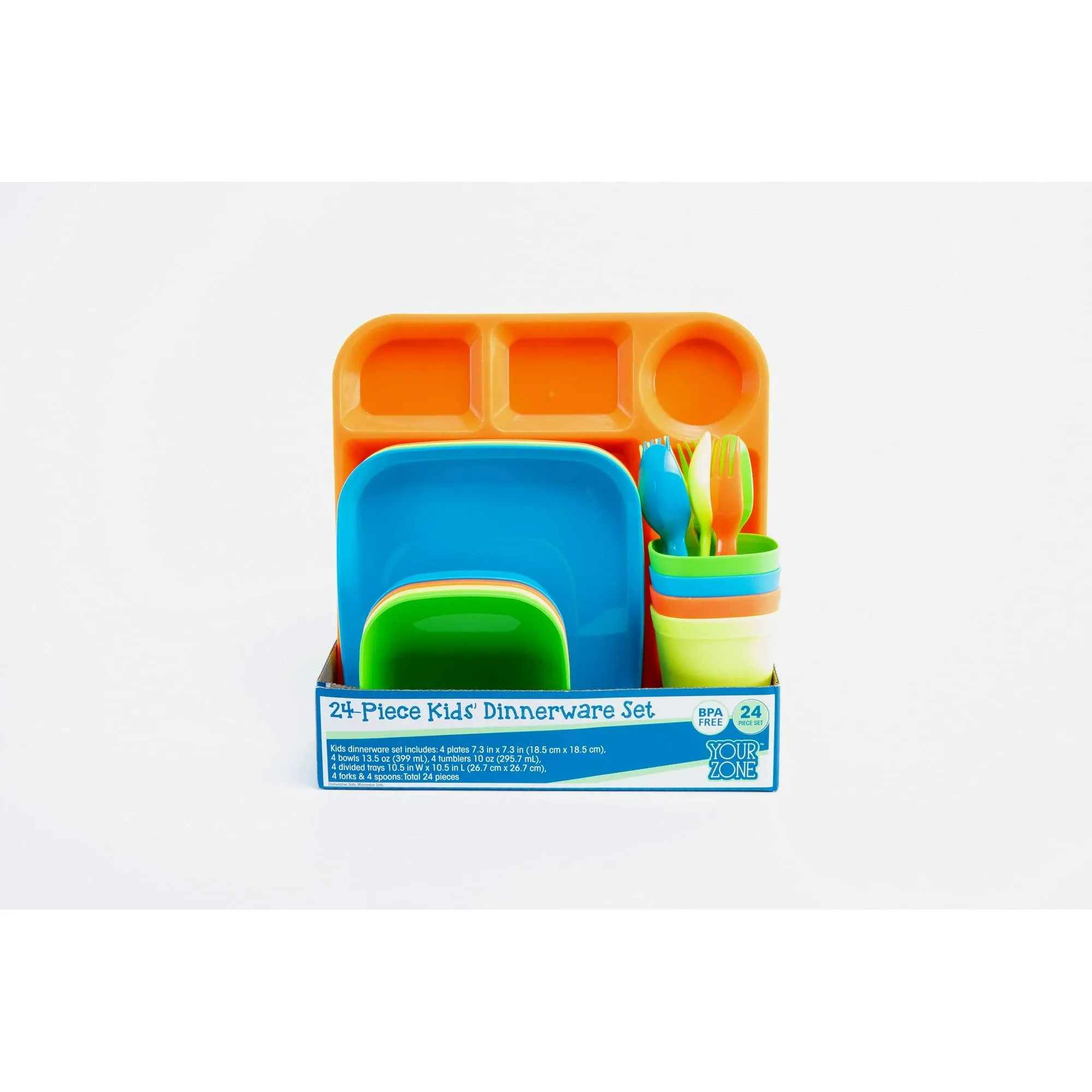 Your Zone 24-Piece Kids Dinnerware Set