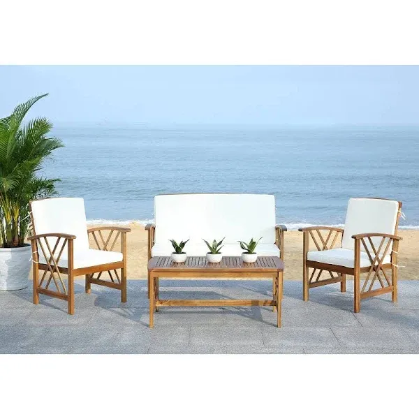 Safavieh 4-Piece Fontana Outdoor Set - Natural