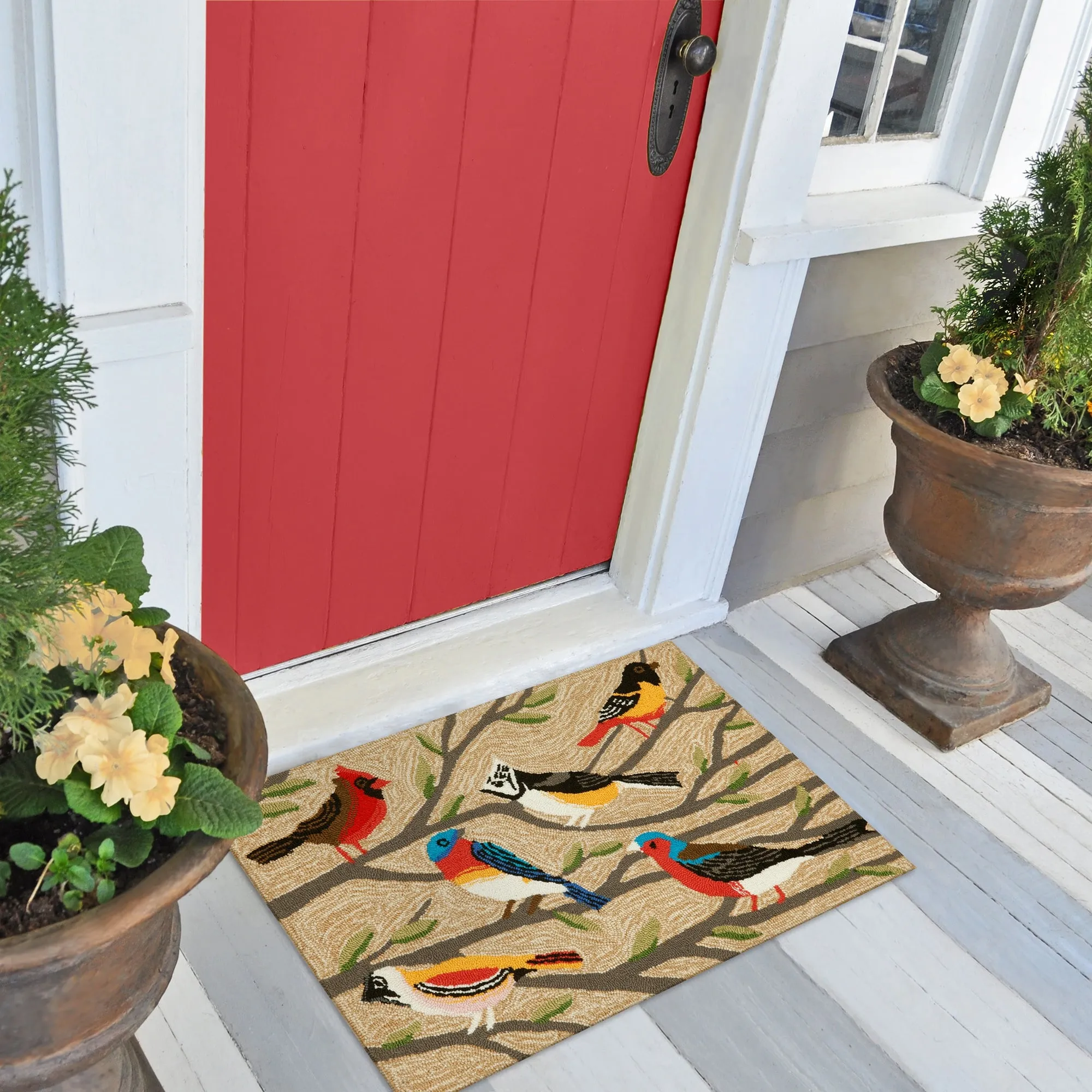 "Liora Manne Front Porch Indoor/Outdoor Birds Multi 2'6'' x 4' Area Rug"