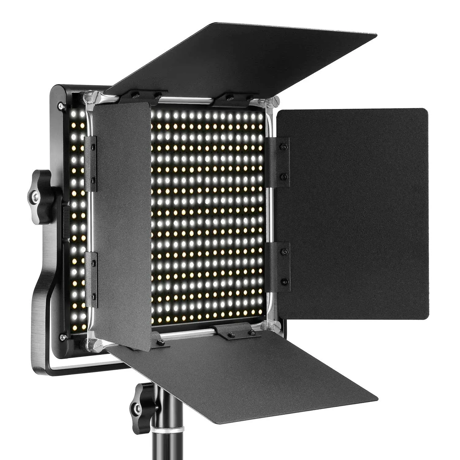 NEEWER 2 Pack Bi Color 660 LED Video Light and Stand Kit: (2) 3200-5600K CRI 96+ Dimmable Light with U Bracket and Barndoor, (2) 75 inches Light Stand for Studio Photography, Video Recording (Black)