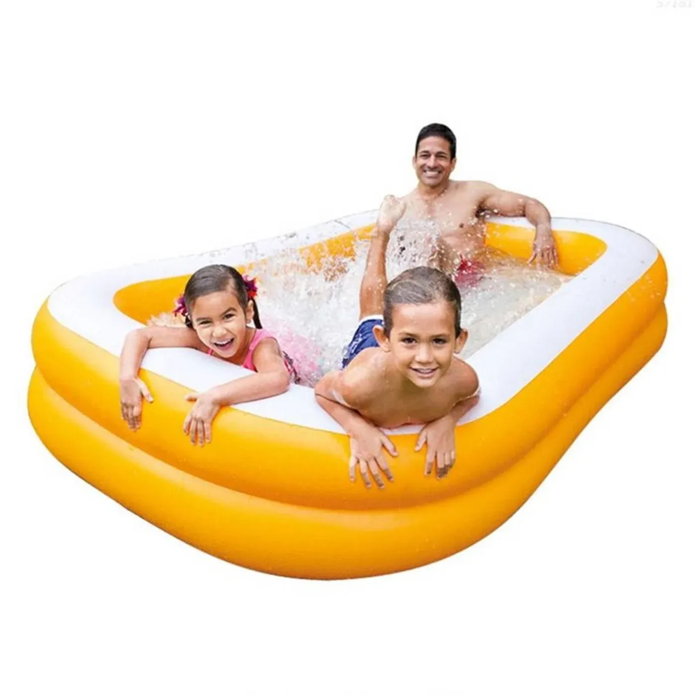 🔥Intex, Family Pool Swim Center &#039;Mandarin&#039;; Inflatable; Orange; 90&#034; x 58&#034; x 18&#034;