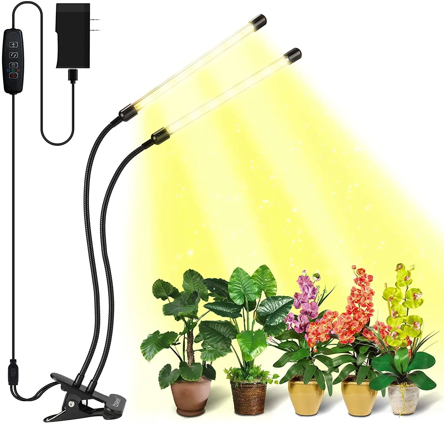 bseah Grow Light Plant Lights for Indoor Plants, Full Spectrum Plant Grow Lights, 10 Dimmable Levels Auto ON & Off with 3/9/12H Timer