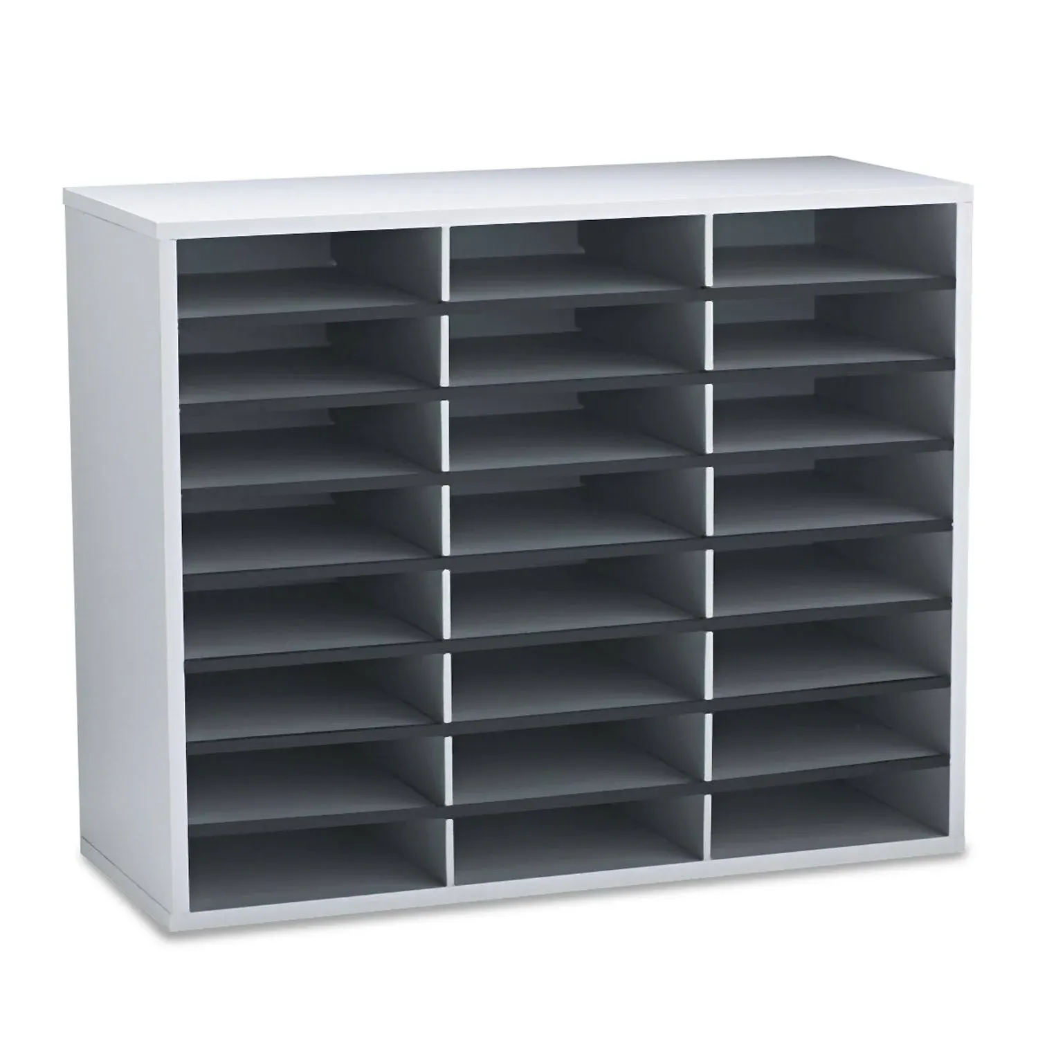 Fellowes 24-Compartment Literature Organizer, Dove Gray