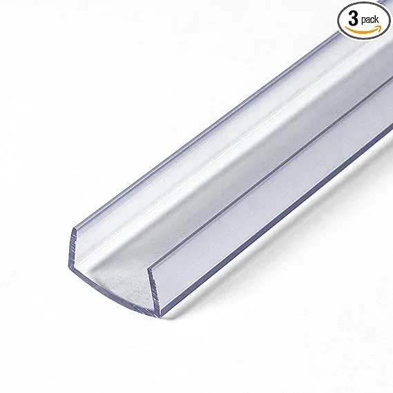 Outwater Plastics 341-Cl Clear 3/4'' Rigid Vinyl Clear Plastic U-Channel/C-Channel 48 Inch Lengths (Pack of 3)