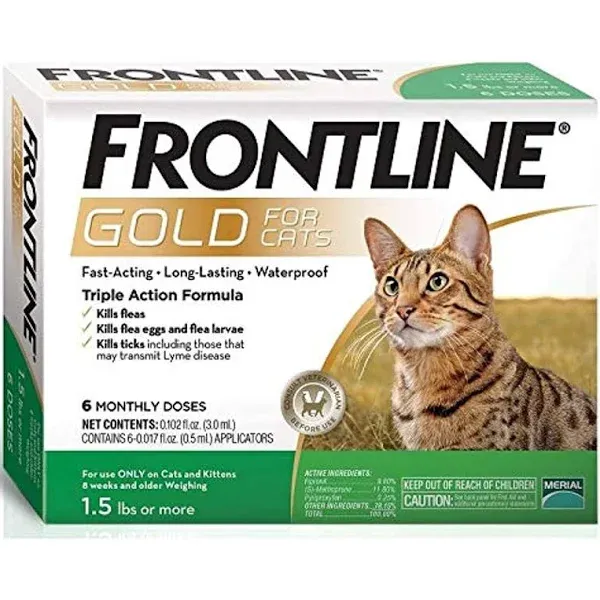 FRONTLINE® Gold for Cats Flea & Tick Treatment (Cats over 1.5 lbs.) 3 Doses