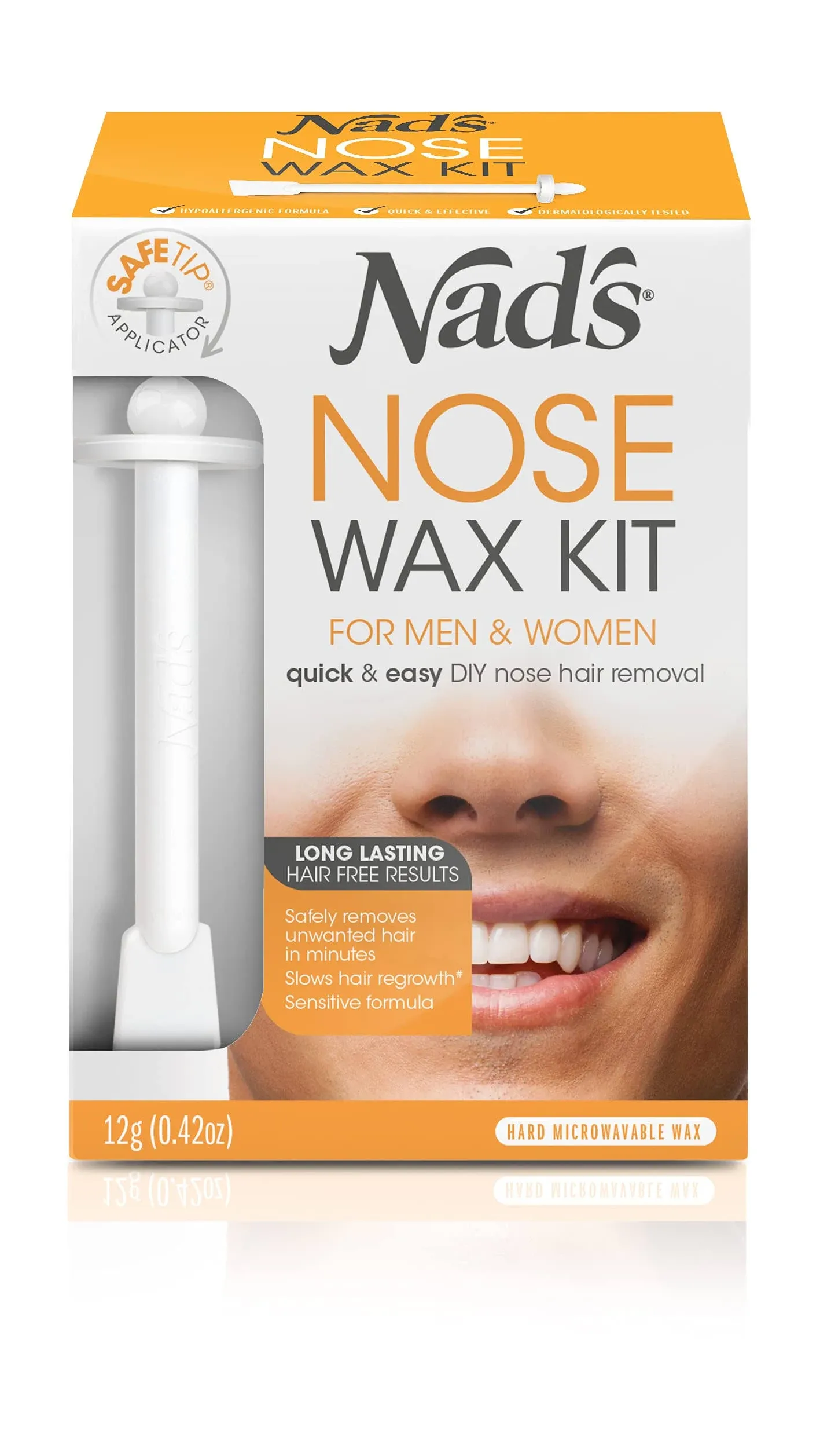 Nad's Nose Wax Kit for Men & Women - Waxing Kit for Quick & Easy Nose Hair Removal, 12g / 0.42oz