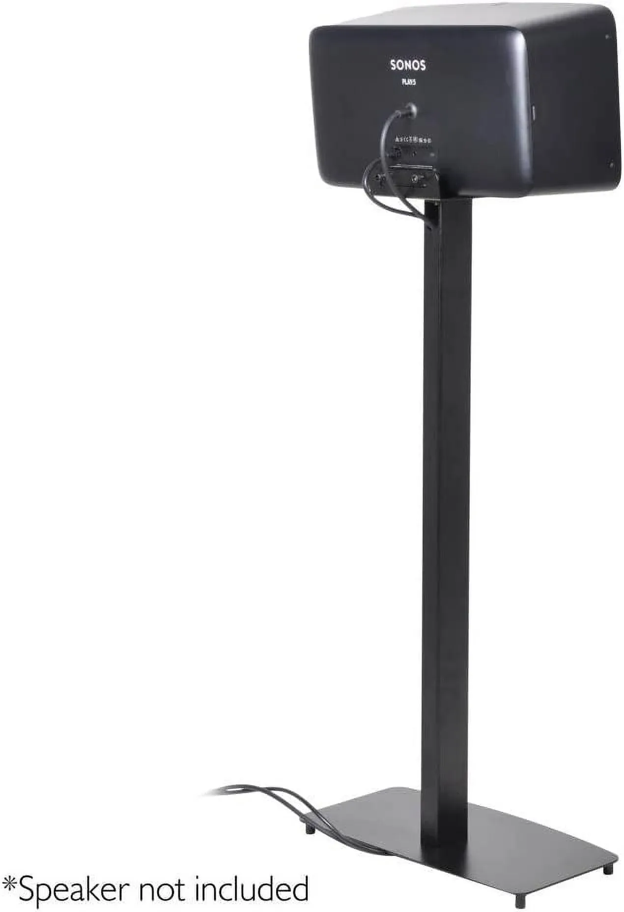 Pyle Sonos Speaker Mount Stand - Reinforced Steel 2nd Gen Play 5 Sonos Speaker Holder w/ 14.3 x 6.5 Inch Speaker Tray, Heavy Duty 14.5” x 9.4” Base, Powder Coat Finish - Pyle PSTNDSON17, Black