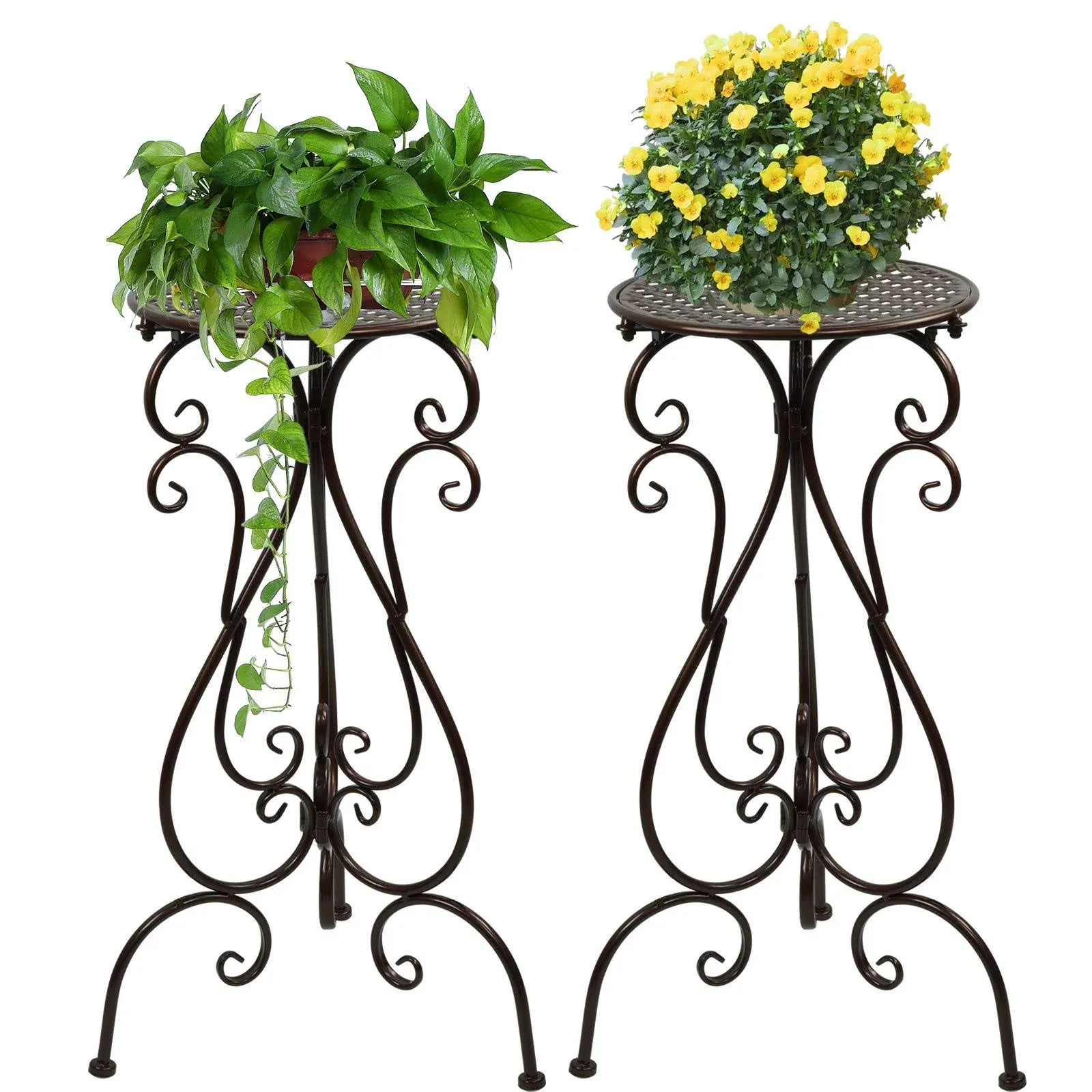 2 Pack Tall Plant Stand Outdoor Plant Shelf Indoor Flower Potted Pedestal Holder