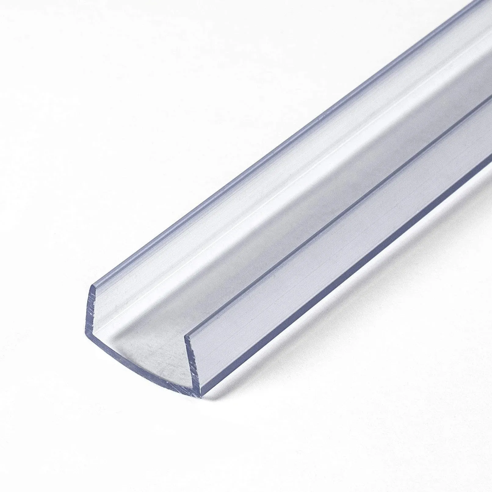 Outwater 3/8 in. D x 3/4 in. W x 72 in. L Clear PVC Plastic U-Channel Moulding Fits 3/4 in. Board, (10-Pack) 341-CL-72-10