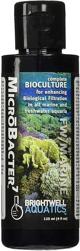 MicroBacter7 - Acondicionador de bacterias y agua para pecera o acuario, rellena medios de filtro biológicos para peces de agua salada y de agua dulce