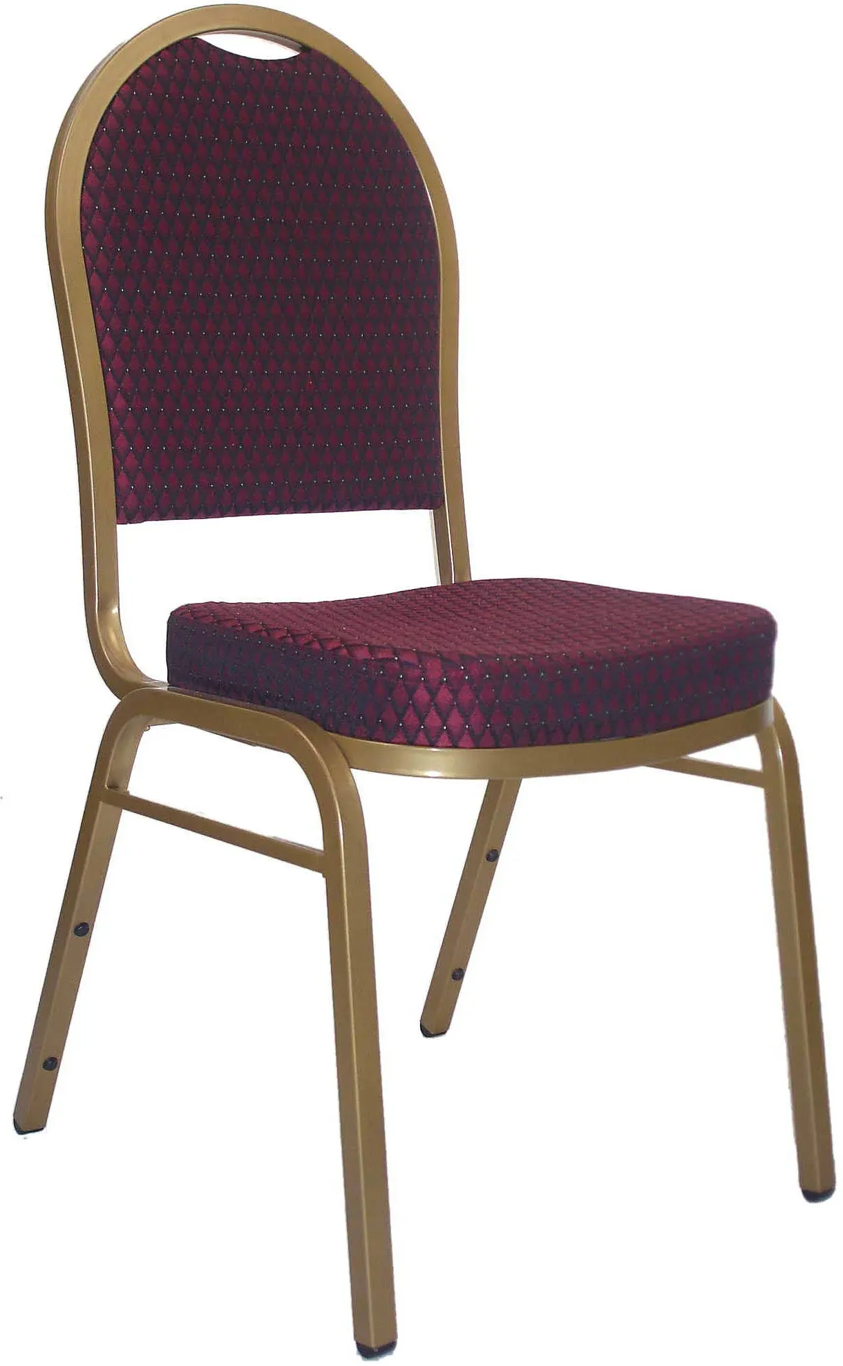 Flash Furniture FD-C03-ALLGOLD-EFE1679-GG Hercules Burgundy Pattern Fabric Dome Back Stackable Banquet Chair with Gold Frame