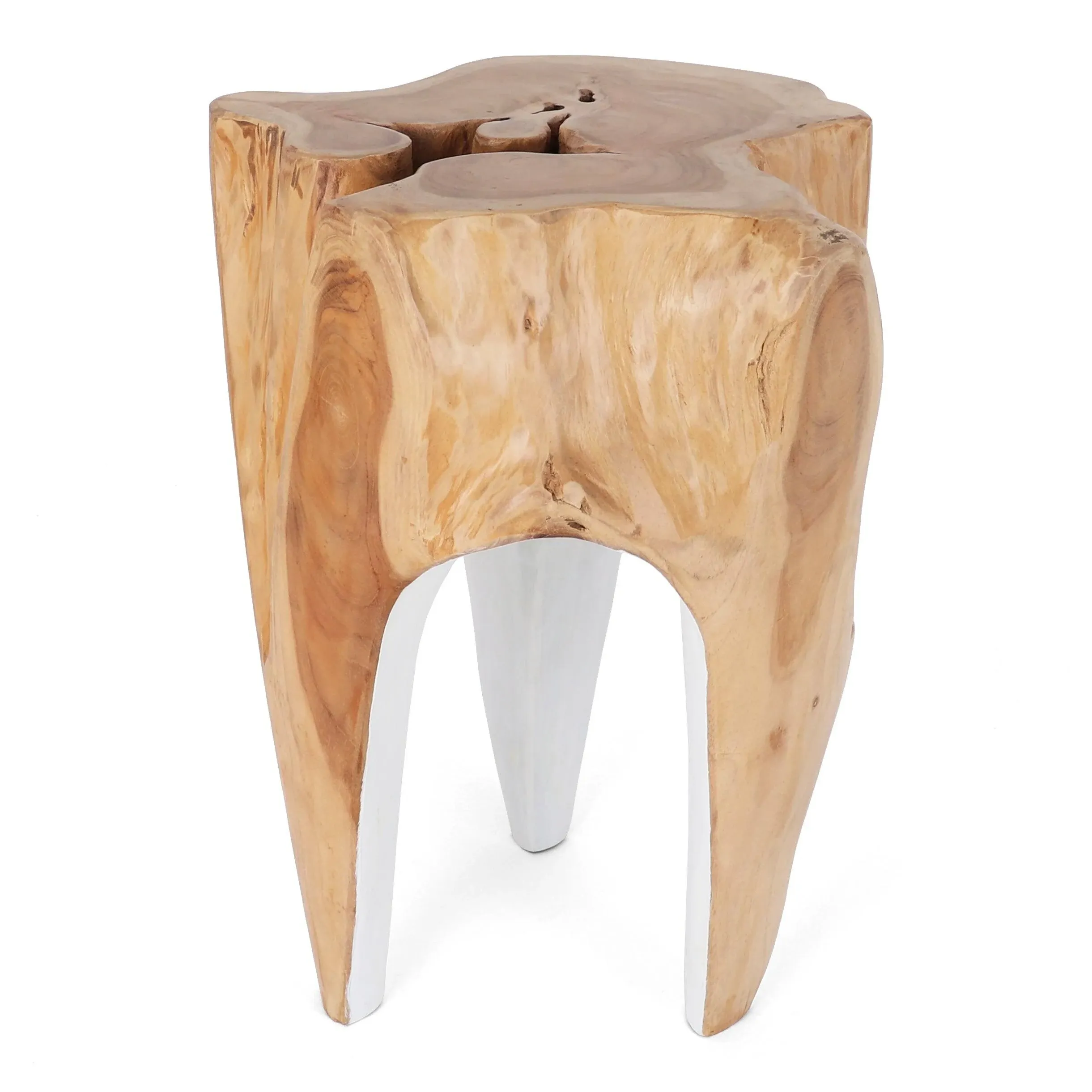 Java Teak Root Stool - Wooden Stool - Teak Boho Side Table - Teak Accent Table - Teak Tree Stump - Pedestal Side Table - Teak Stool