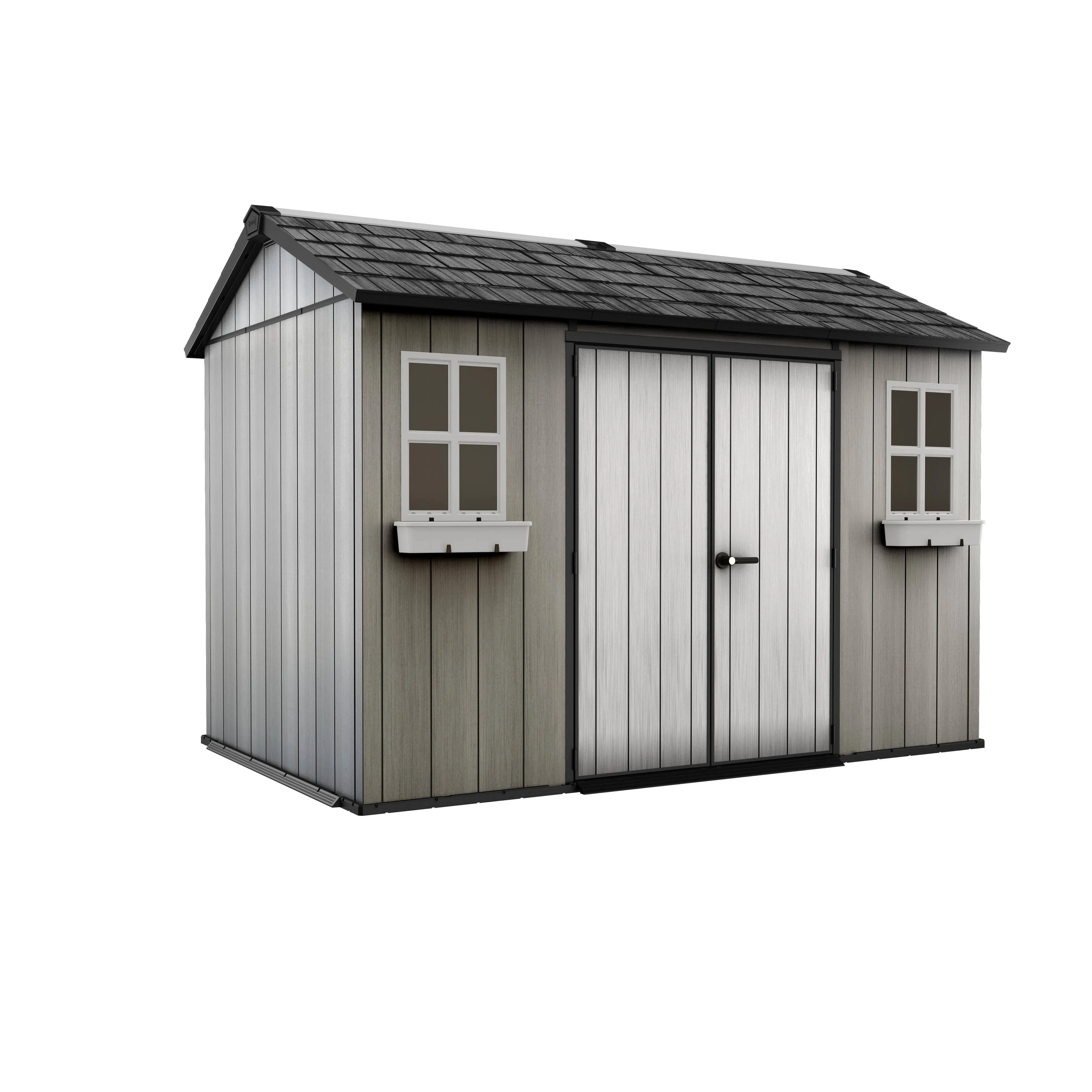 Keter Oakland 11 x 7.5 Ft Outdoor Shed for Garden Accessories & Tools, Gray