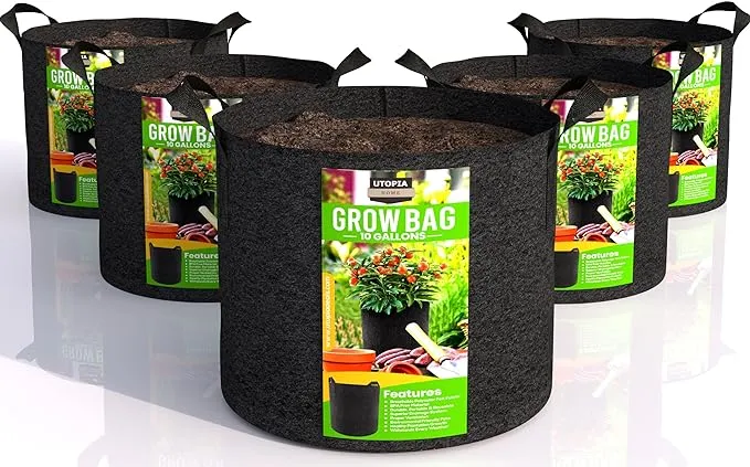 Utopia Home 5 Gallon Grow Bags Nonwoven Fabric