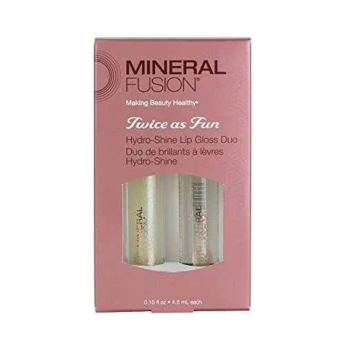 Mineral Fusion Twice as Fun Hydroshine Lip Gloss Duo. 0.15 fl oz, 4.5 ml each.