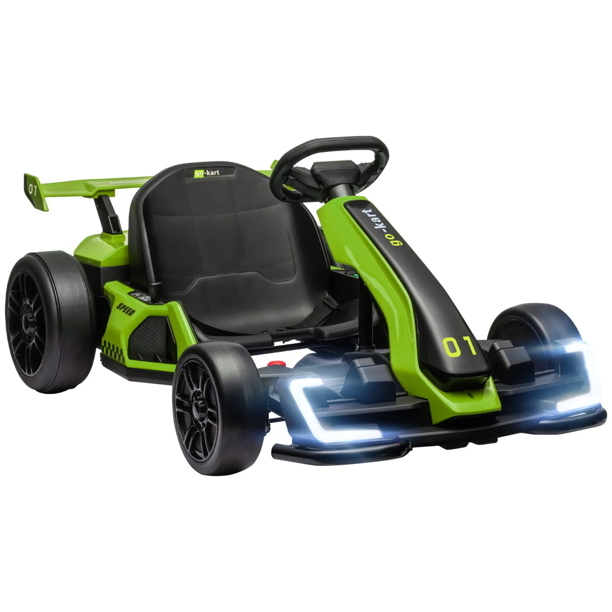 24V 7.5 MPH Electric Go Kart with Adjustable Seat, Slow Start