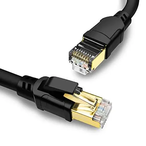 CAT8 Ethernet Cable 6FT, High Speed 40Gbps 2000MHz SFTP 6ft/1.83m, Black