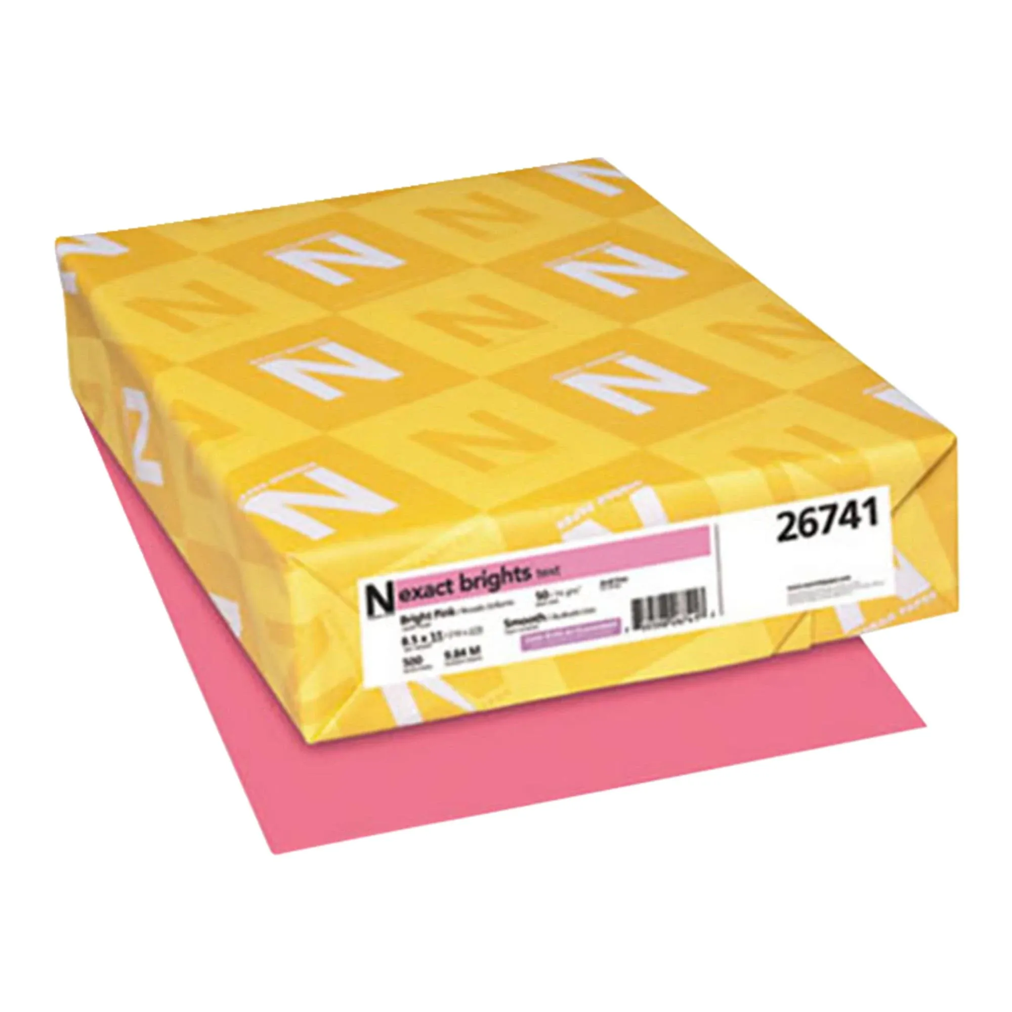 Exact Brights Paper 20 lb Bond Weight 8.5 x 11 Bright Pink 500/Ream 26741