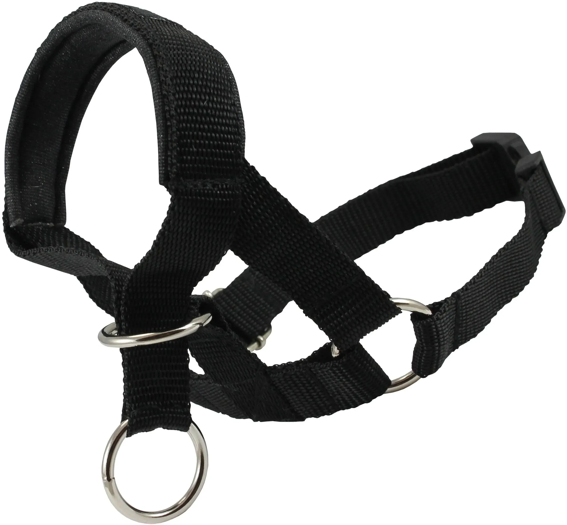 Dog Head Collar Halter Black 6 Sizes (S: 6.5"-8.25" Snout)