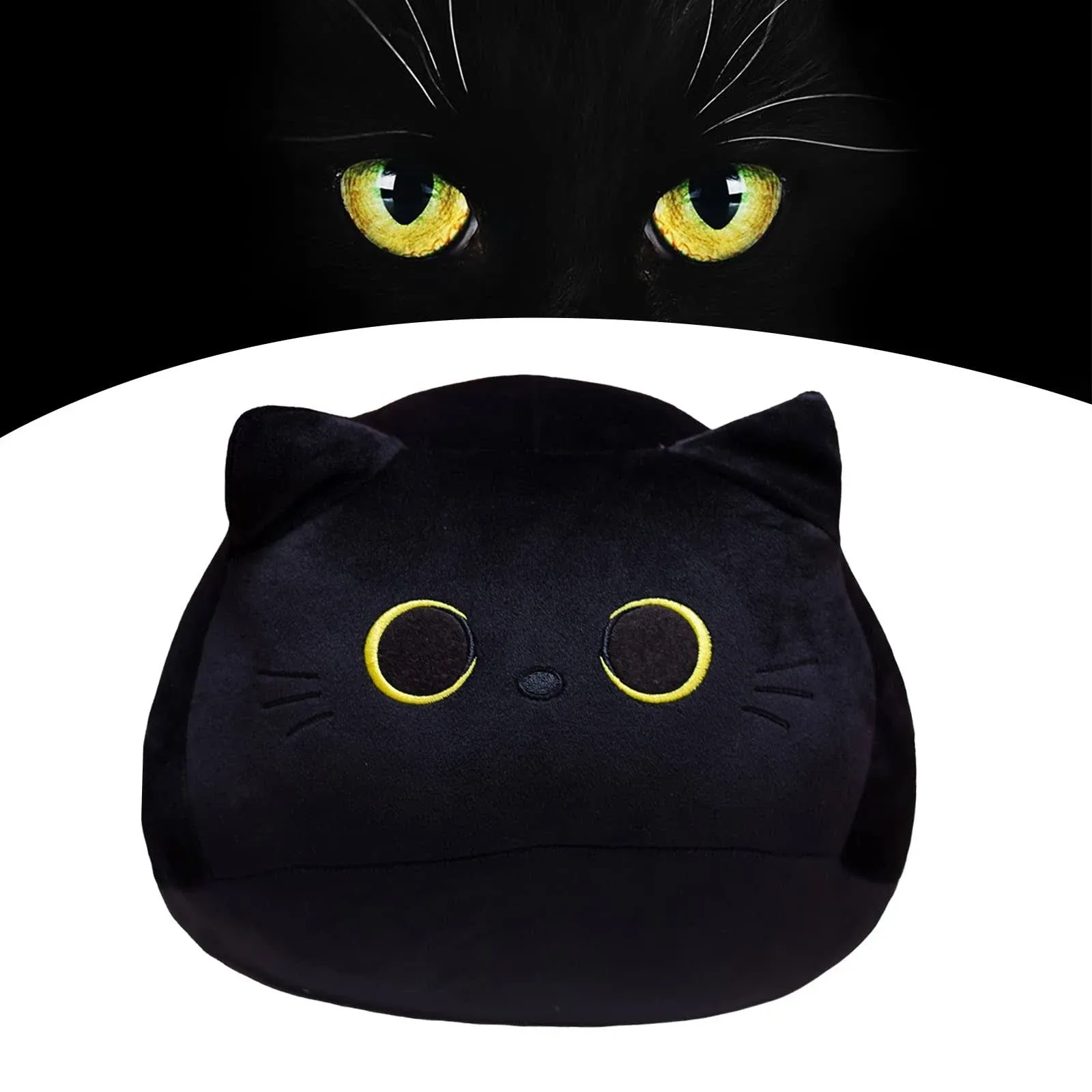 YesMora Black Cat Plush,Cat Pillow,Black Cat Plush Toy Black Cat Plushies ...