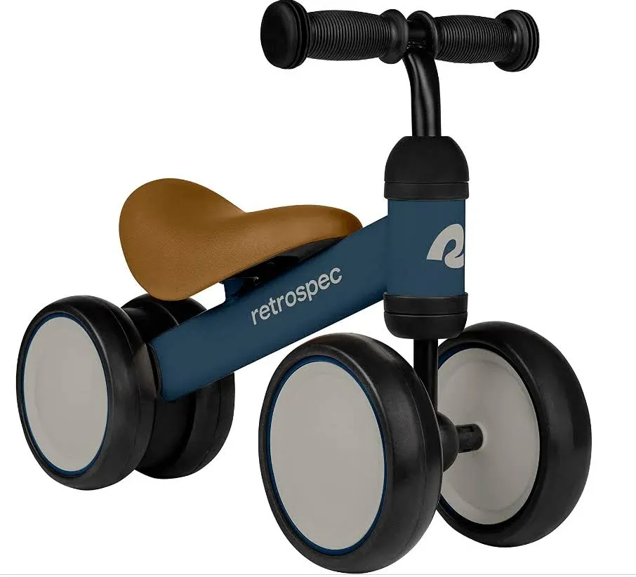 Retrospec Cricket Baby Walker Balance Bike with 4 Wheels for Ages 12-24 Months - Toddler Bicycle Toy for 1 Year Old’s - Ride On Toys for Boys & Girls