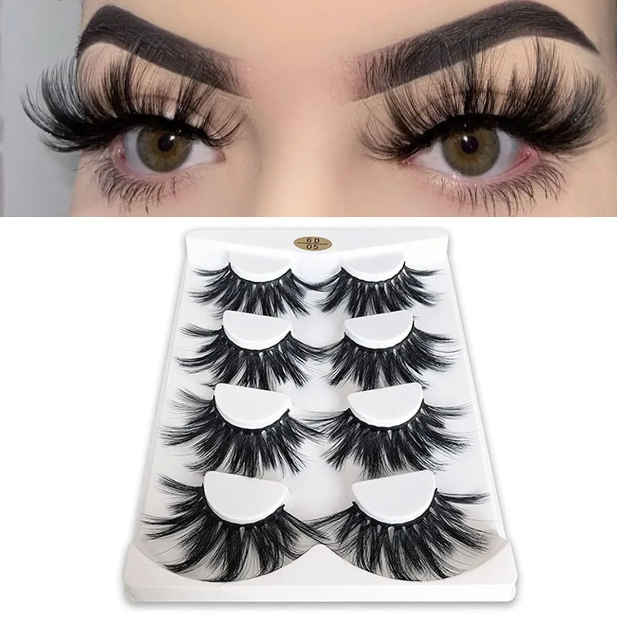 Mikiwi 25mm Lashes Dramatic 6D Faux Mink Lashes Fluffy Volume Eyelashes