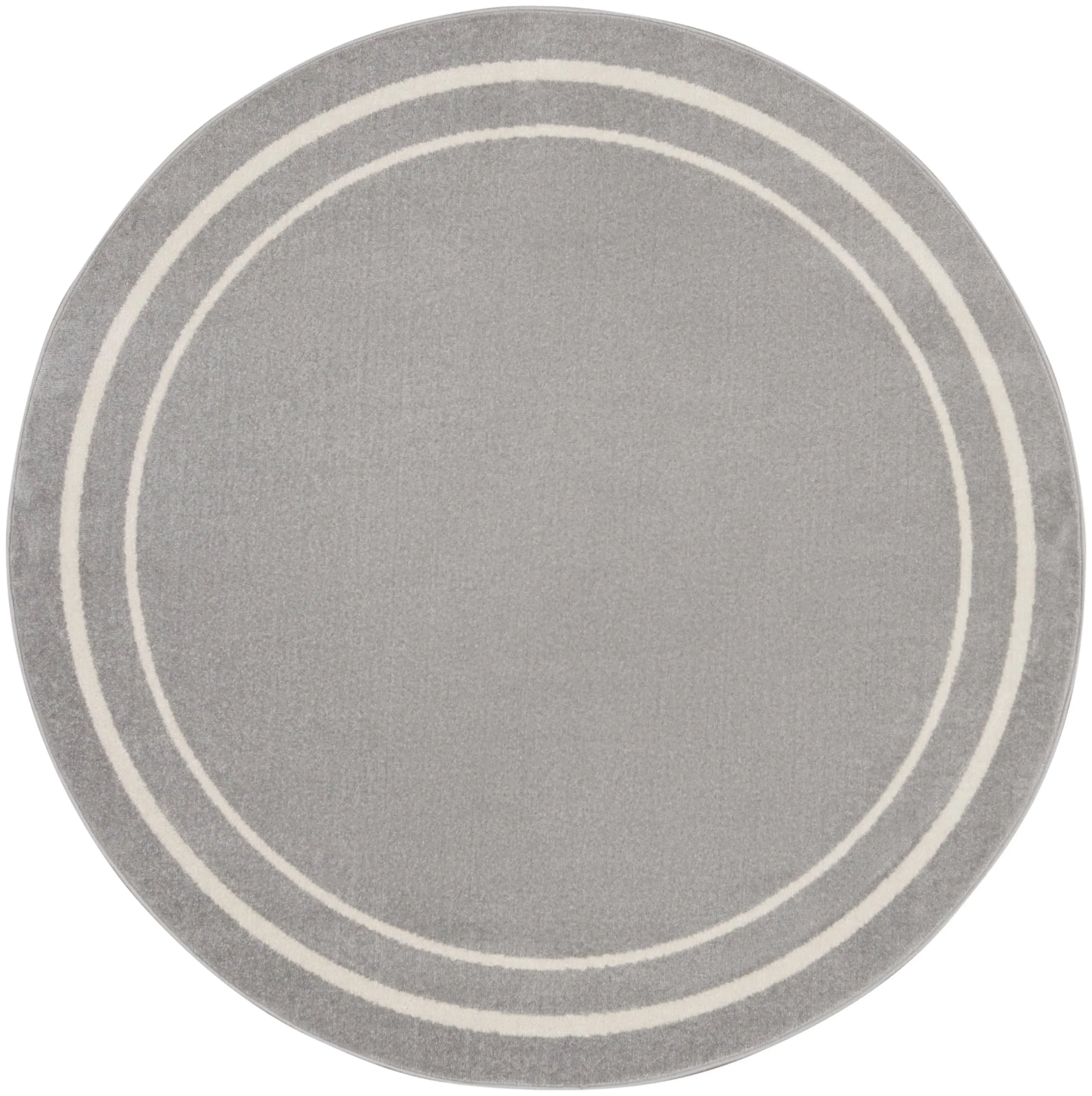 Nourison Essentials 4' x Round Grey/Ivory Contemporary Indoor/Outdoor Rug