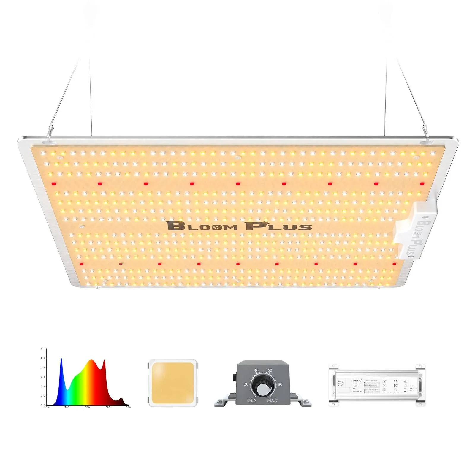 Bloom Plus LED Grow Light BP 1500W Dimmable Full Spectrum Sunlike Grow Lights with 578pcs Samsung Diodes(Includes IR) for Indoor Plants