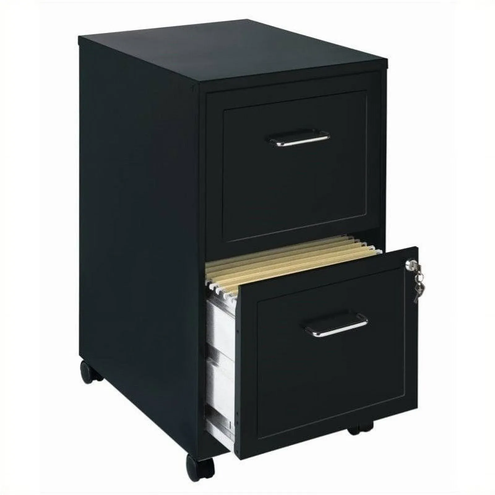 Scranton & Co Mobile 2 Drawer File Cabinet in Black