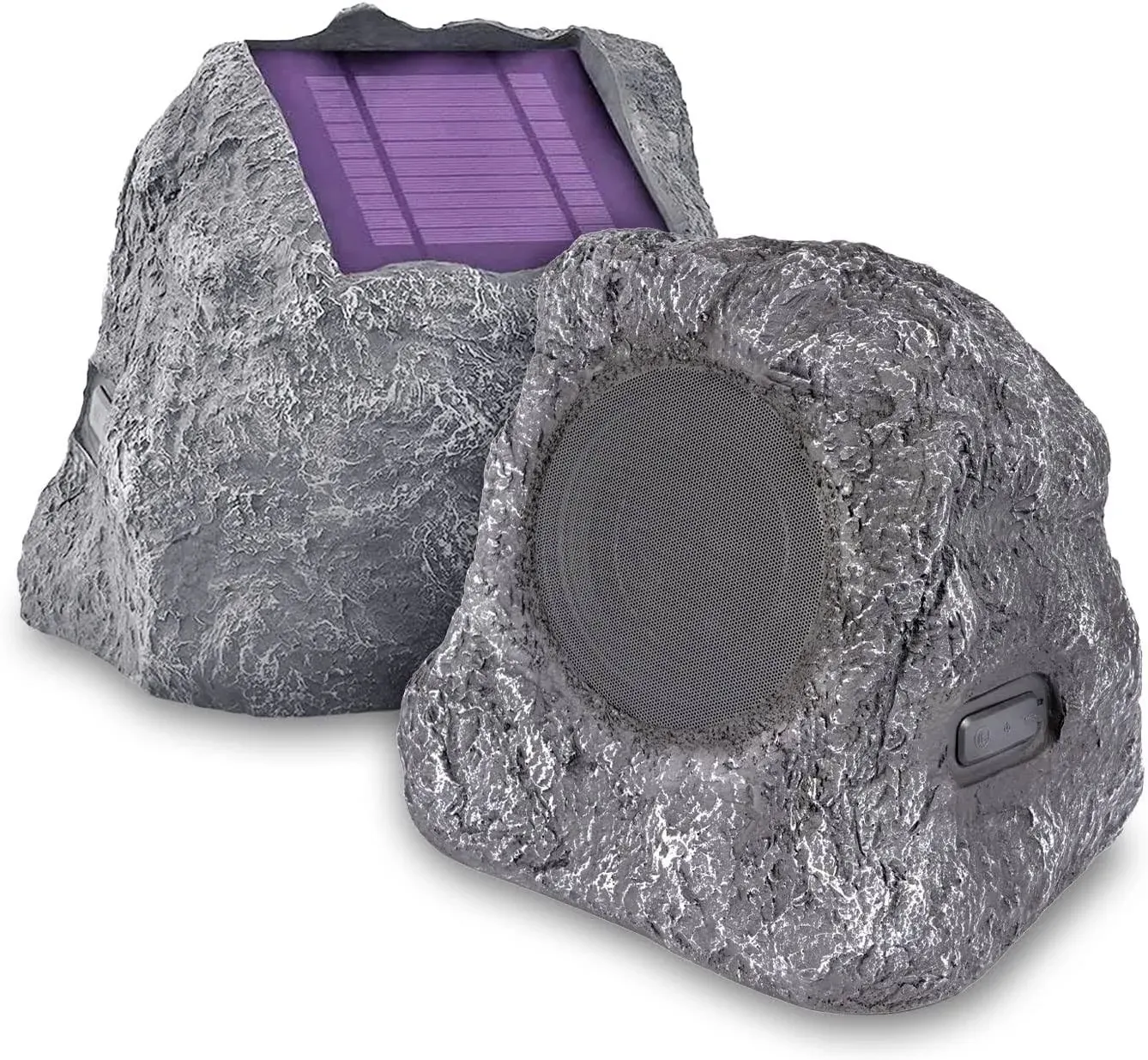 Innovative Technology Solar-Powered Bluetooth Wireless Waterproof Outdoor Rock Speaker Set, Multicolor