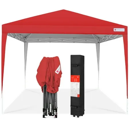 Best Choice Products 10x10ft Pop Up Canopy Outdoor Portable Adjustable Instant Gazebo Tent w/ Carrying Bag - Red