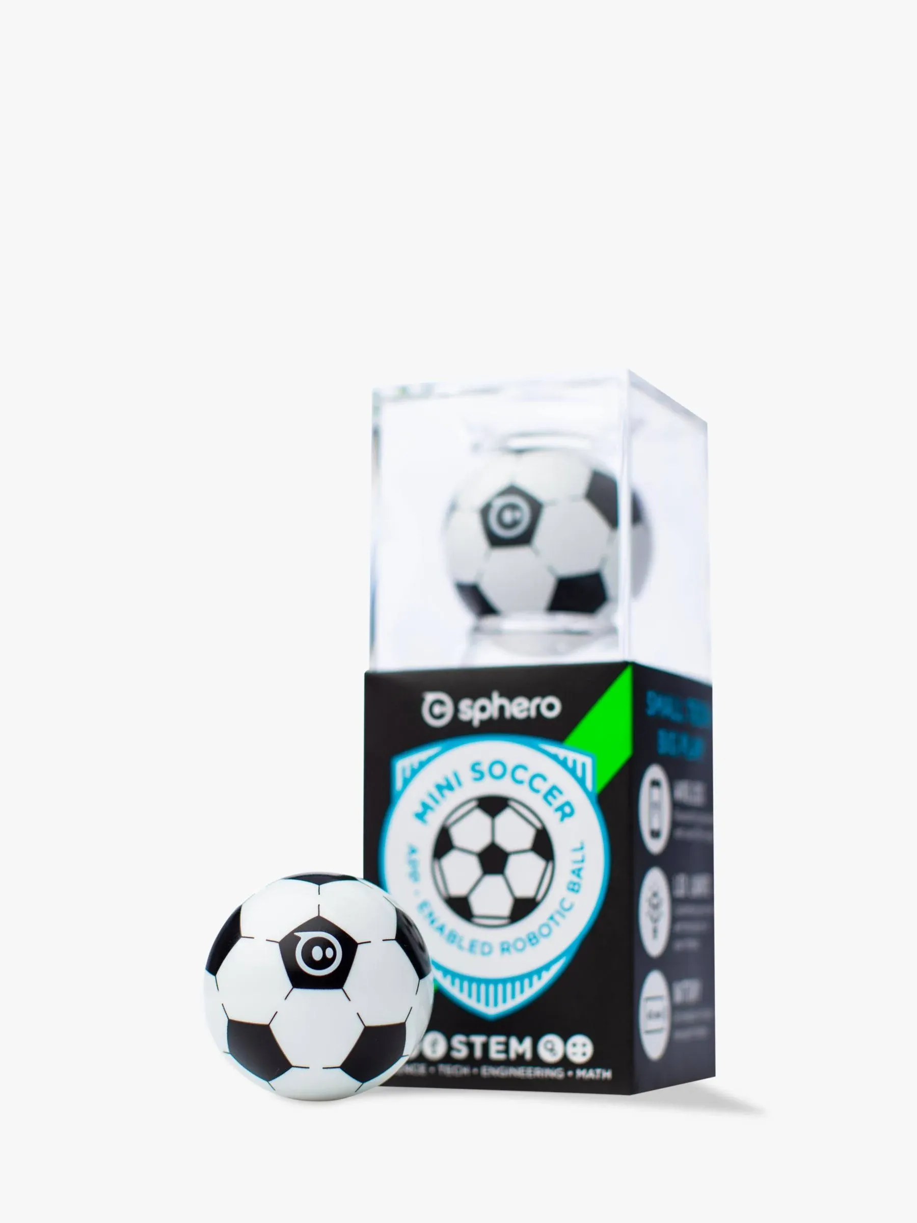 Sphero M001SRW Mini Soccer: App-Controlled Robot Ball,STEM Learning & Coding Toy, Ages 8 and Up, Soccer Black and White