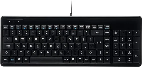 Perixx PERIBOARD-220 Wired USB Keyboard - Compact Size - 398x145x30 mm - US English Layout