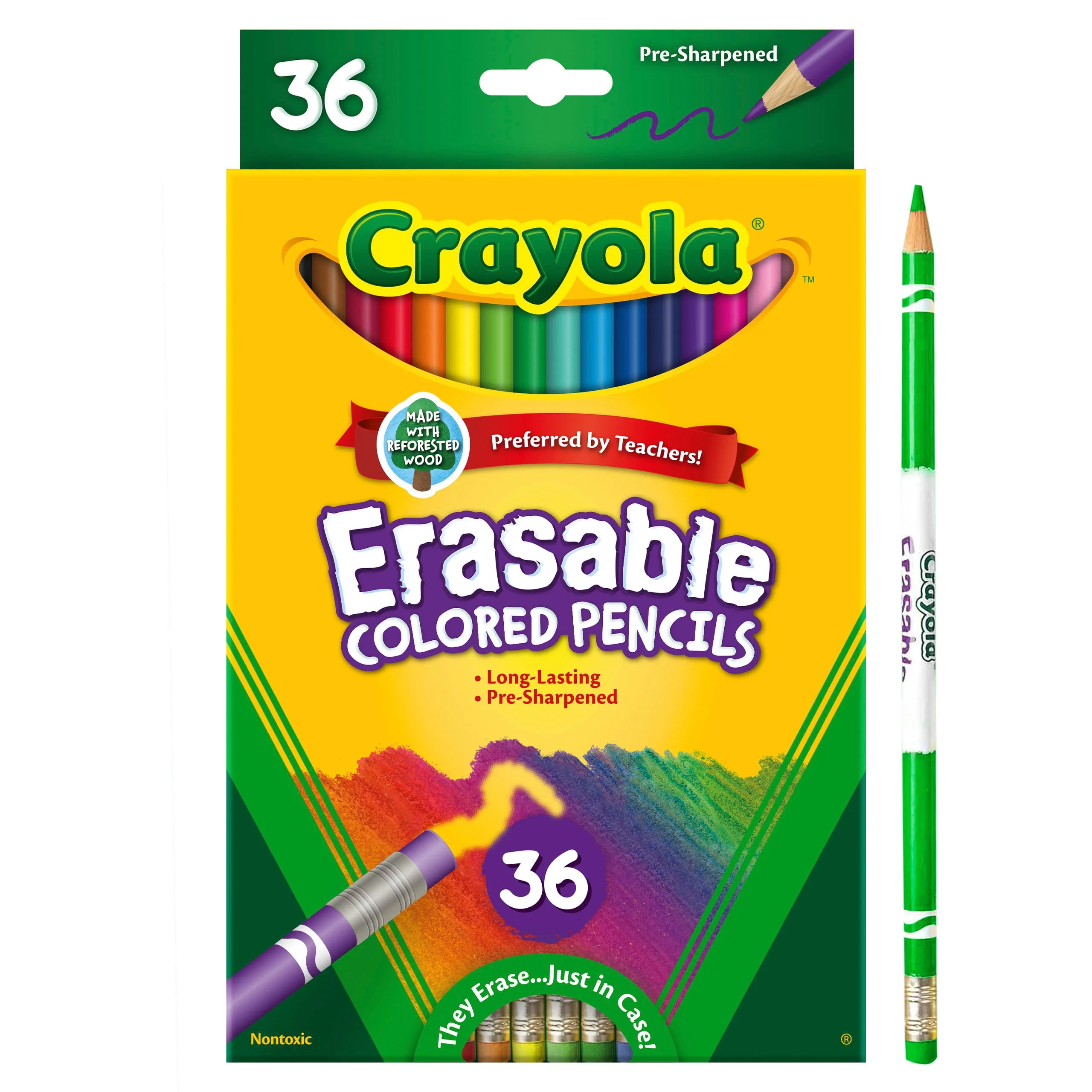 Crayola Erasable Colored Pencils, 36 Count, Art Tools, Stocking Stuffers, Gifts, Ages 4, 5, 6, 7