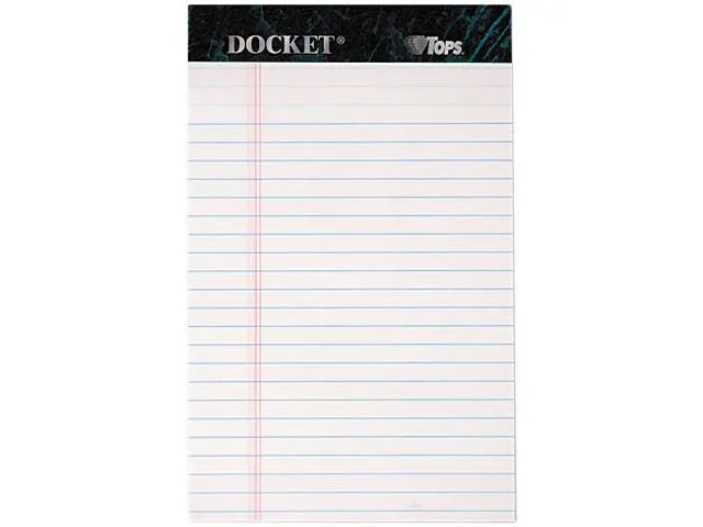 TOPS Docket Gold Notepads, 8.5" x 11.75", White, 50 Sheets/Pad, Dozen (63960)