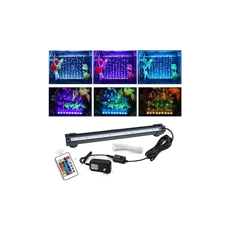 Aquarium Air Bubble Light, RGB LED Fish Tank Light with 16 Colors 4 Modes, Remote ...