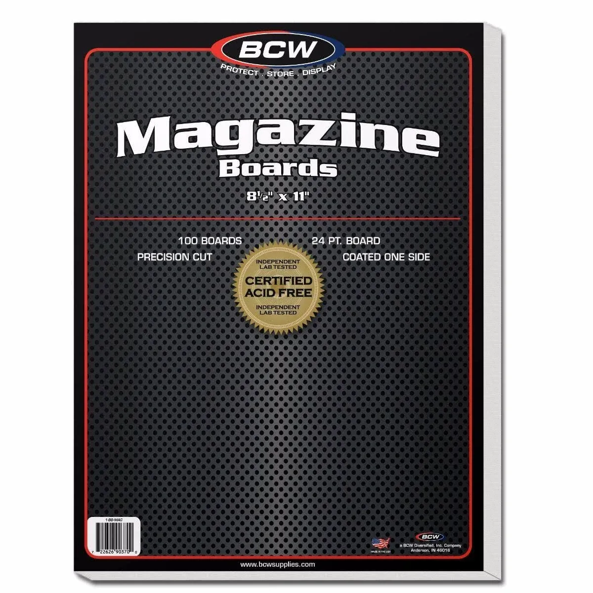 BCW Magazine Backing Boards (8.5 x 11 Inches) -1 Pack (100 total) | 24-Point Solid Bleached Sulfate, Calcium Carbonate Coating Protective Sheets | Ideal for Collectible Magazine Protection