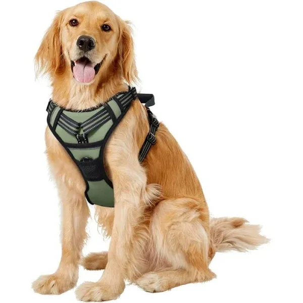 Padded Reflective Dog Harness, Lightweight Ripstop Dog Harness, Adjustable Outdoor Pet Harness for Small Medium Large Dogs