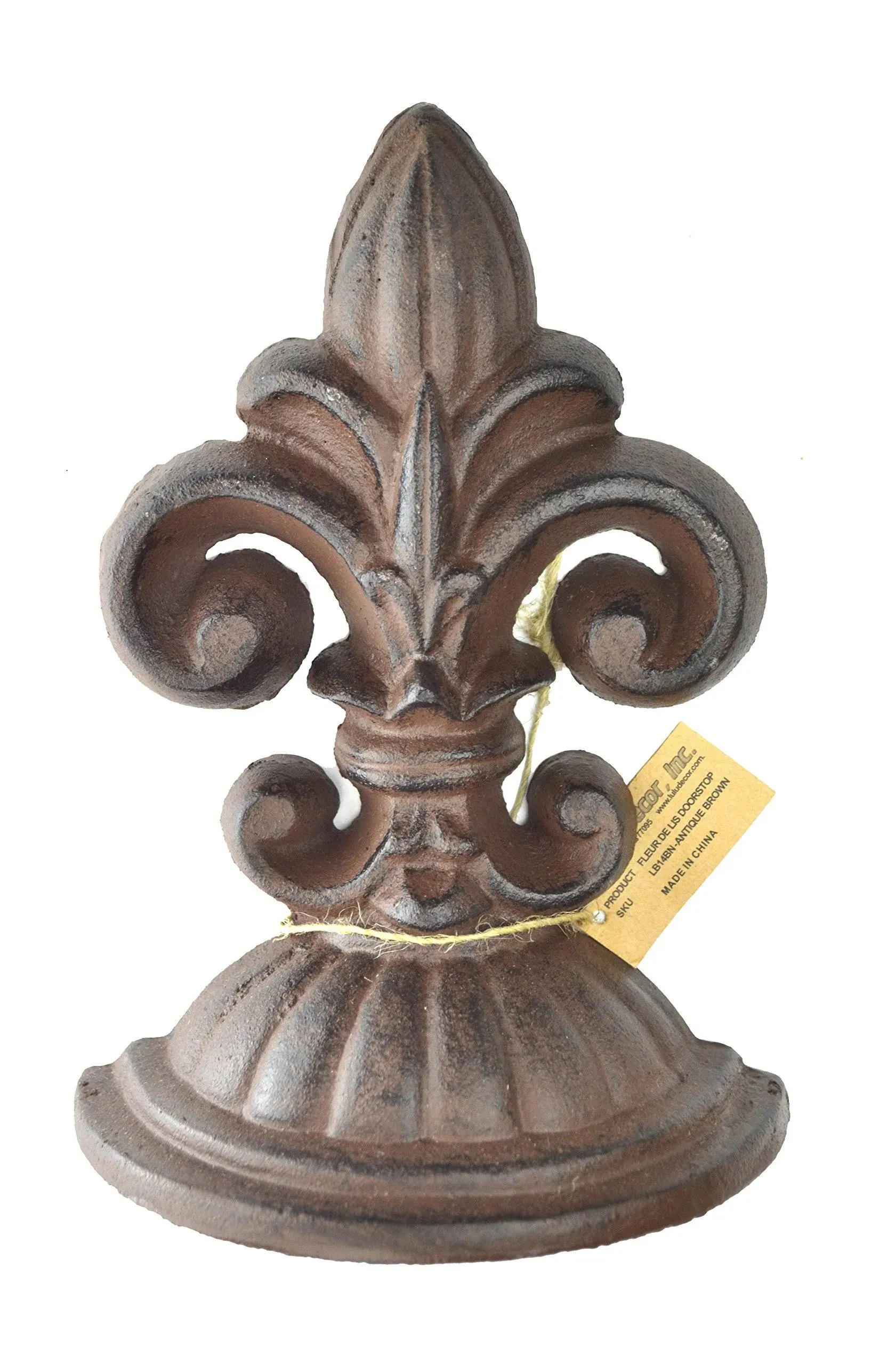 Cast Iron Fleur-De-Lis Door Stop, Antique Brown, 2 lb - Mediterranean - Door Stops - by Lulu Decor, Inc. | Houzz