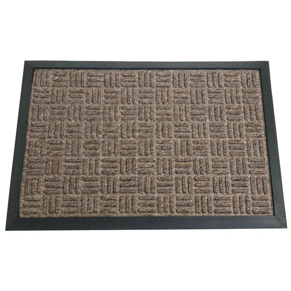 "Wellington" Rubber Backed Carpet Doormat - 4 x 6 feet - Brown Polypropylene Mat