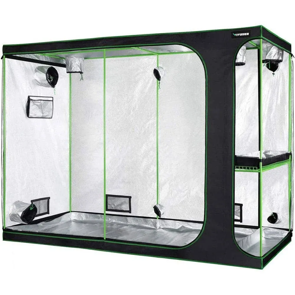 2-in-1 9 ft. x 4 ft. Mylar Reflective Grow Tent for Indoor Hydroponic Growing