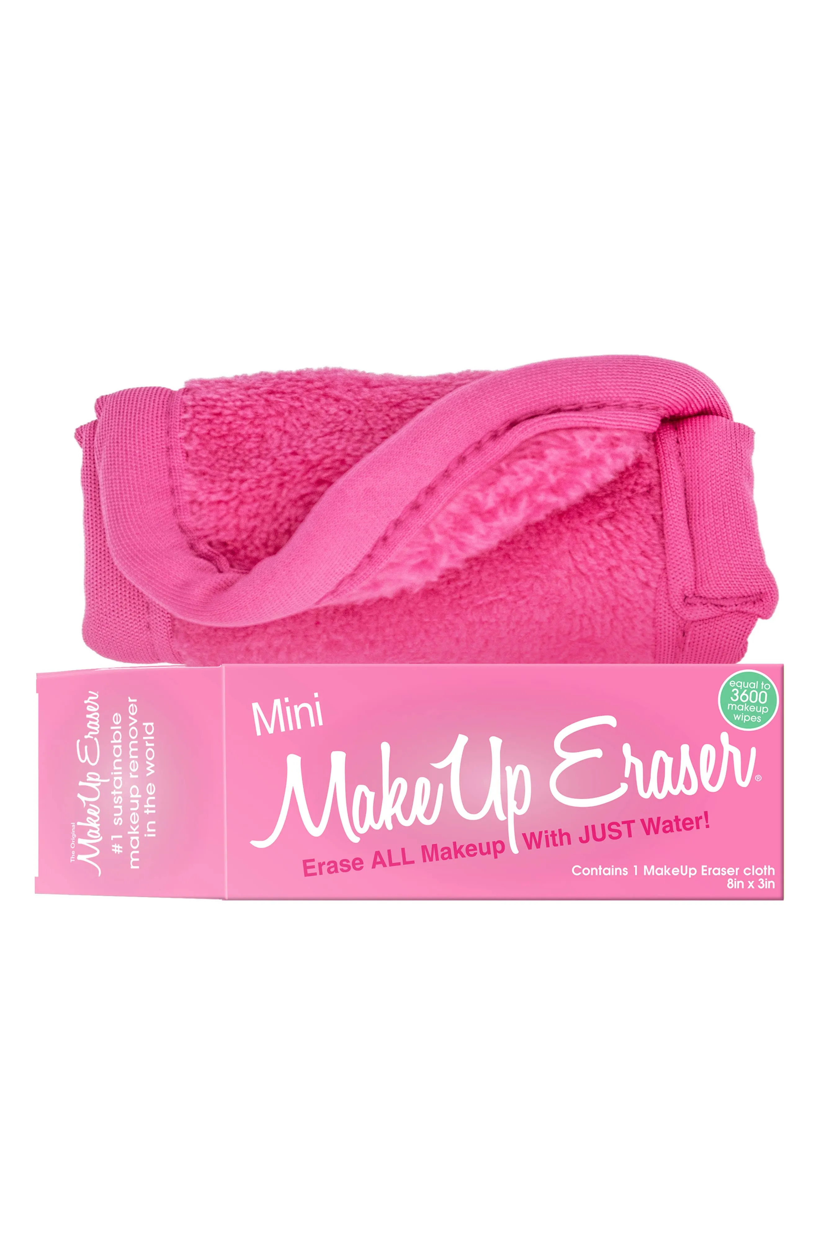 MakeUp Eraser Mini, Erase All Makeup With Just Water, Including Waterproof Mascara, Eyeliner, Foundation, Lipstick and More (Original Pink)