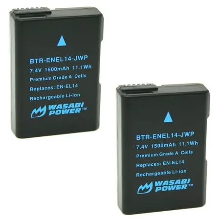 Wasabi Power Battery (2-Pack) for Nikon En-el14, EN-EL14a and Nikon Coolpix