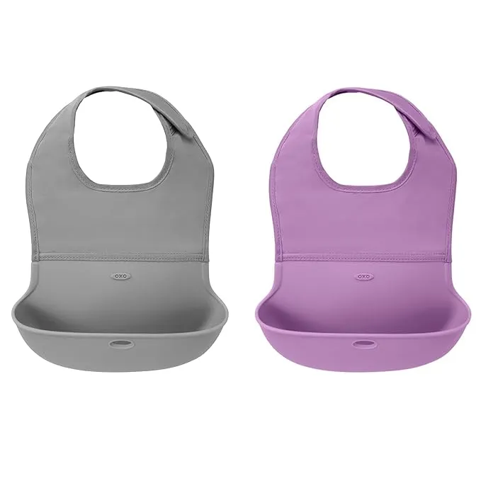 OXO Tot Roll Up Bib 2-Pack - Drizzle/Dusk