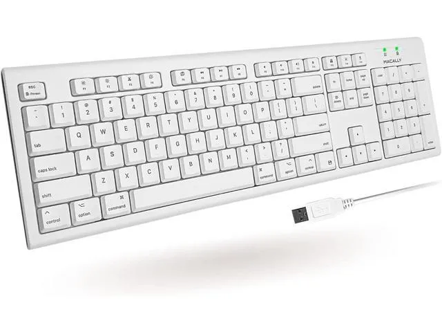 Full-Size USB Wired Keyboard for Mac Mini/Pro, iMac Desktop Computer, MacBook Pro/