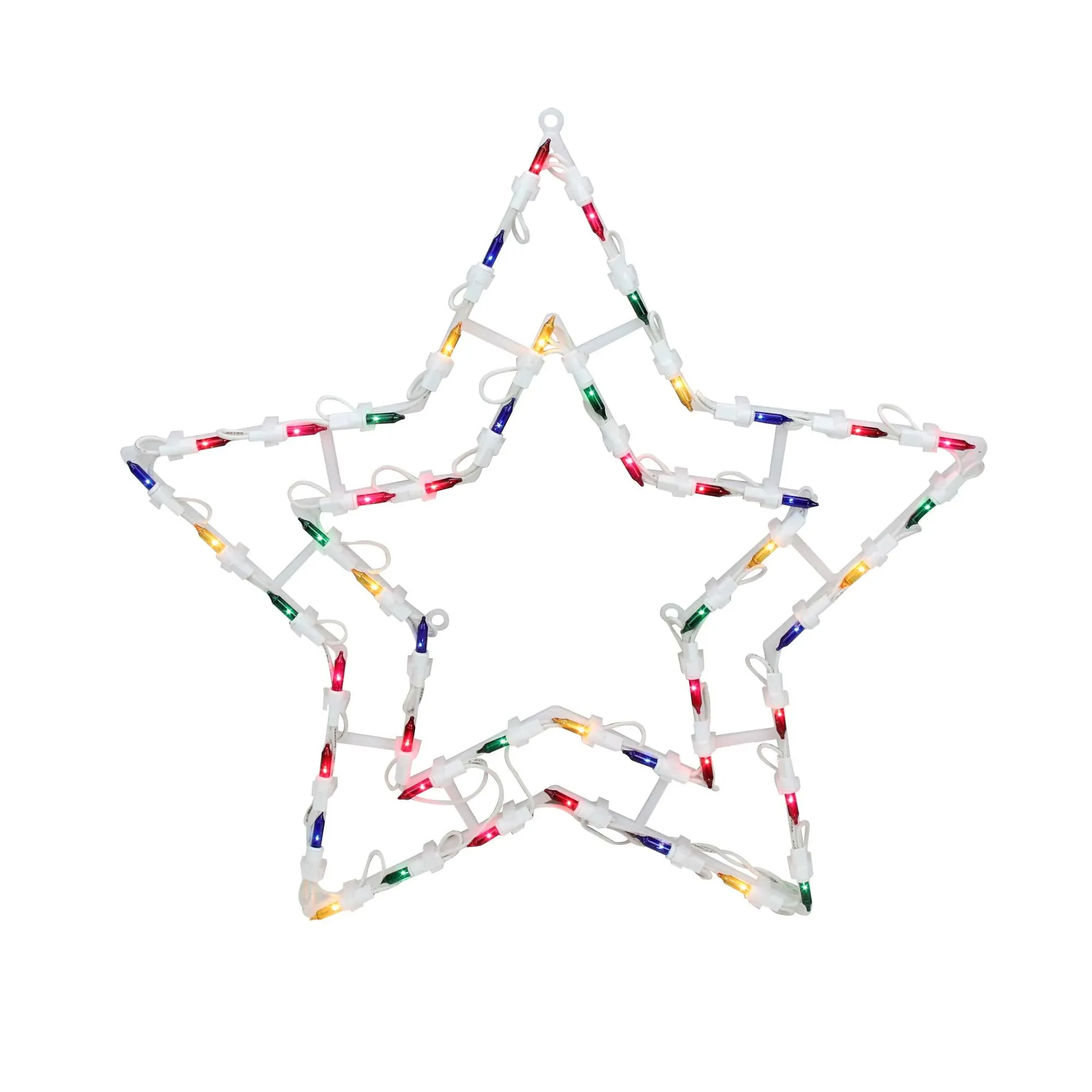 Northlight Seasonal Multi-Color Lighted Star Christmas Window Silhouette Decoration, White