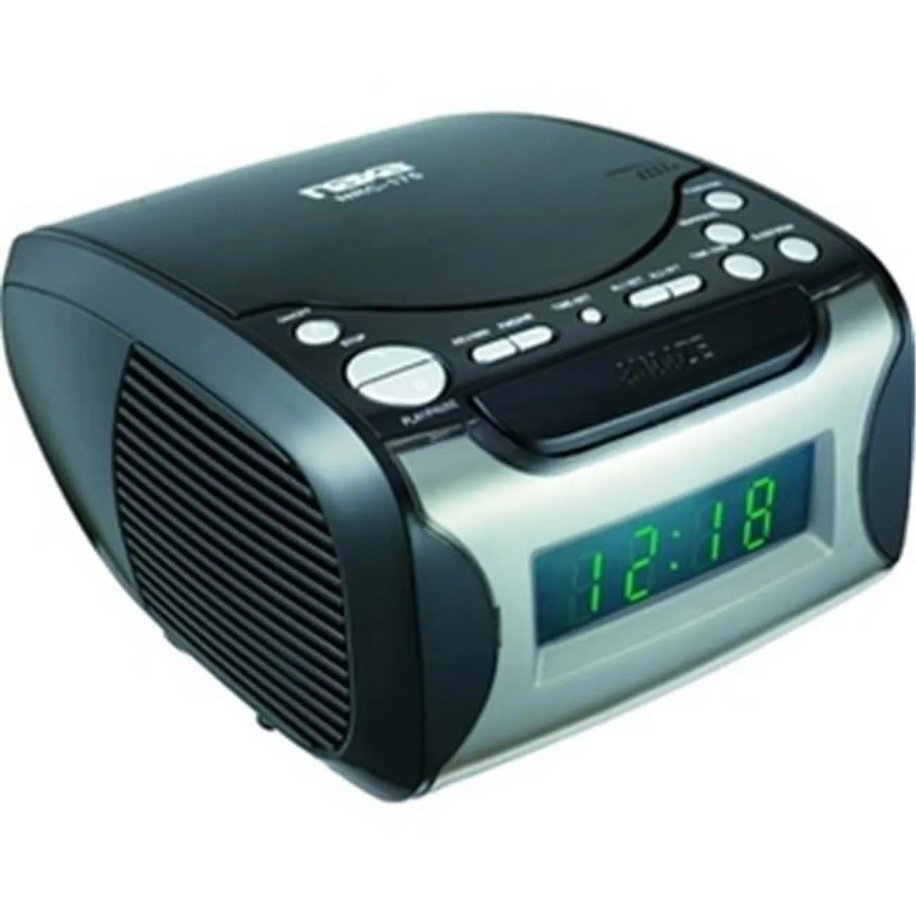 Compact Dual Alarm Clock AM/FM Radio w CD Player &amp; USB Charge Port (NRC-175)