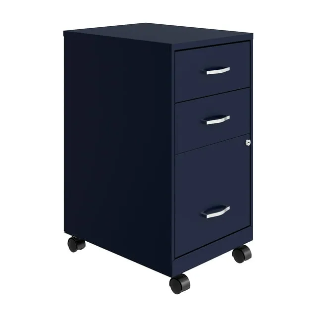 Space Solutions 18in 3 Drawer Mobile Metal File Cabinet